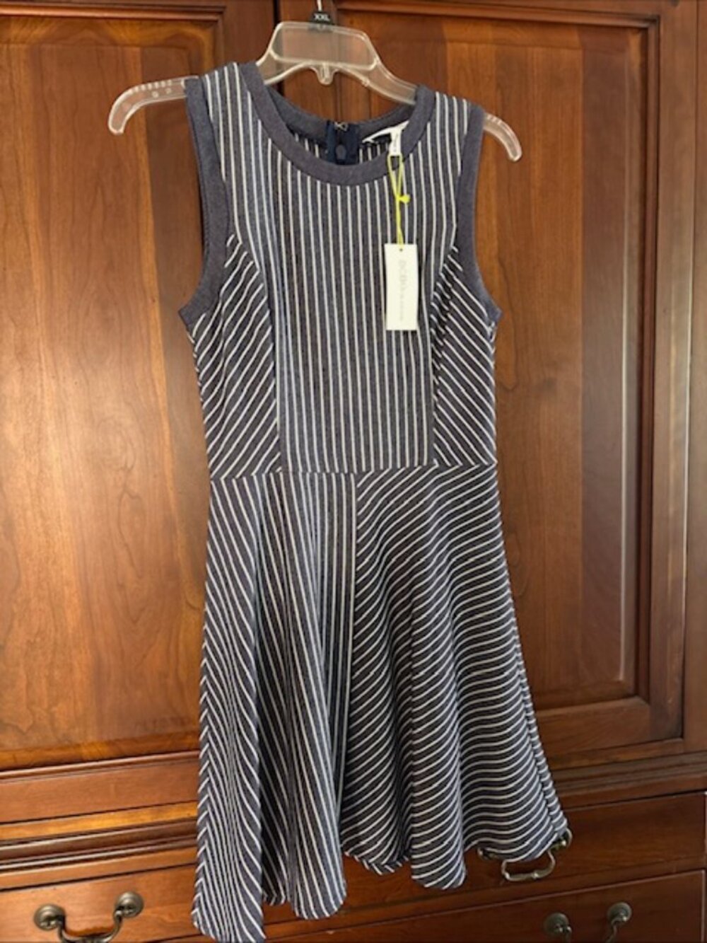 BCBGeneration Sleeveless Denim Dress Stripe